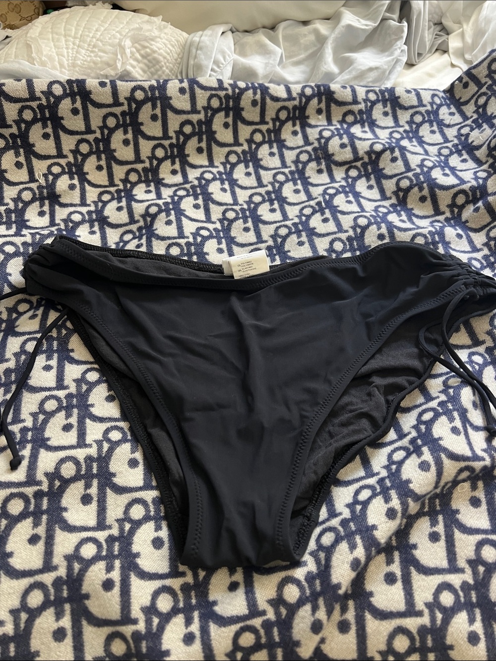 Women's Black Tie-Side Bikini Bottom - Sleek Swimwear